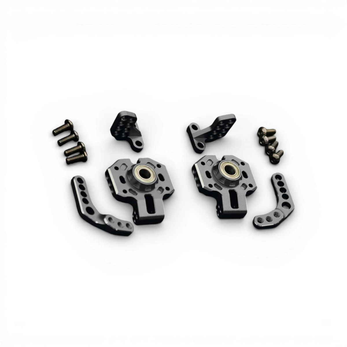 Moyeu arrière en aluminium SR Series de RhinoRacing, avec détails techniques visibles, noir et léger.