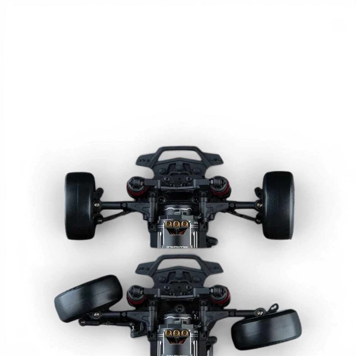 Châssis RC Drift MST FRX S PRO 1/10 de Max Speed Technology, pour voitures de drift en échelle 1/10, en vue de face.