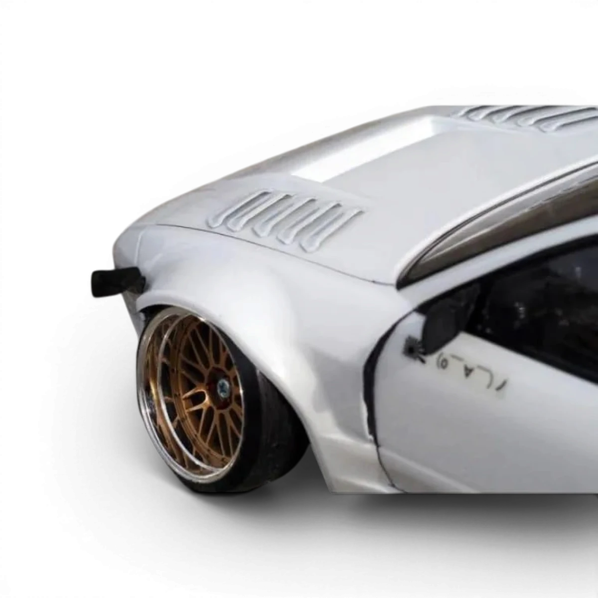 Carrosserie Nissan 180SX PANDEM V3 Wide pour voiture RC, marque Addiction RC Design, vue de face avec détails du design.