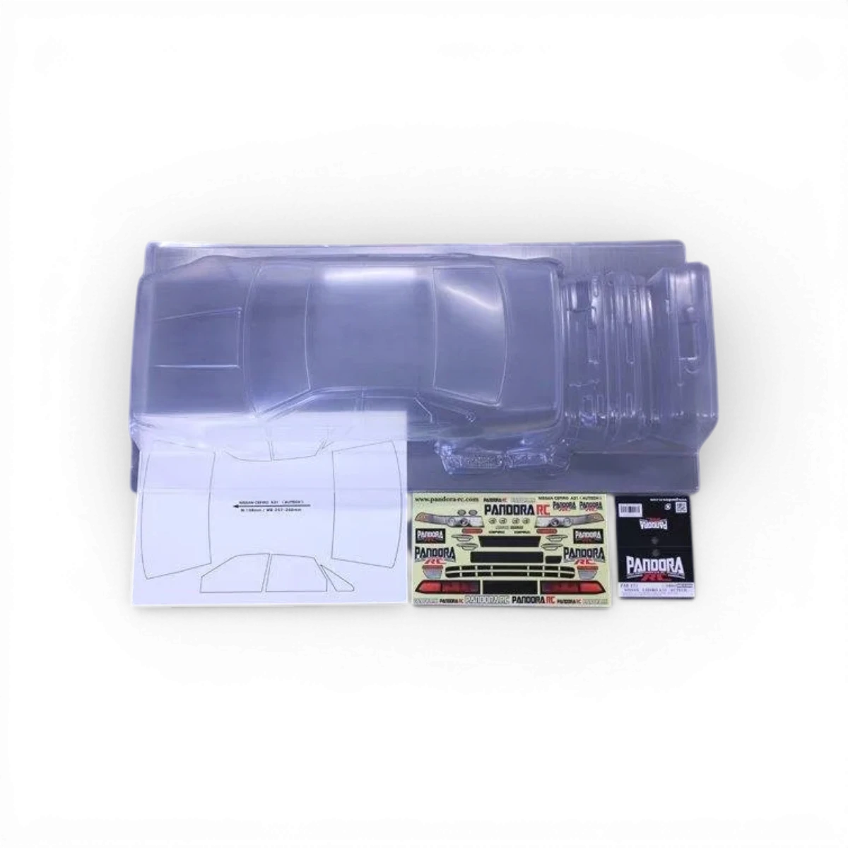 Modèle de carrosserie Nissan Cefiro A31 AUTECH de Pandora RC, détail en plastique pour voiture téléguidée.