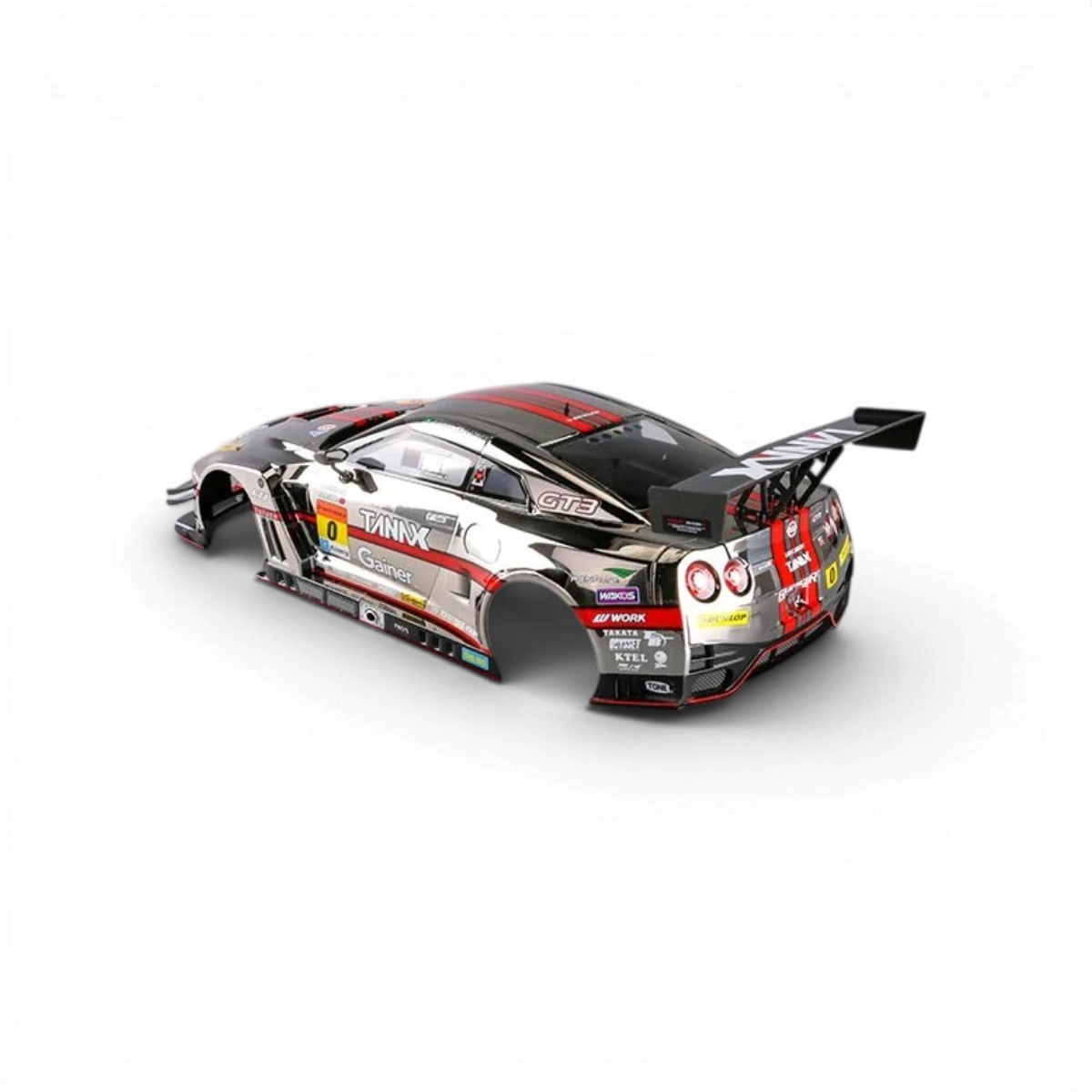 Carrosserie Nissan Gainer Tanax GT-R Nismo (R35) peinte, marque Killer Body, visible détails de la carrosserie en image.