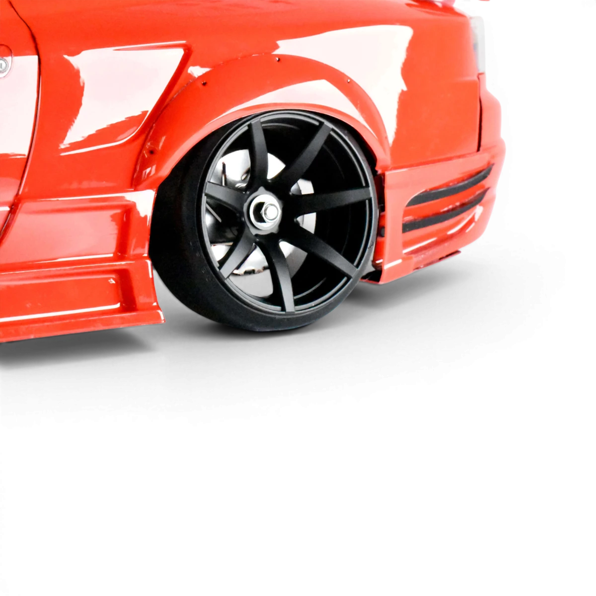 Carrosserie Nissan S15 Wonder de Team Reve D, vue de face, avec détails de la carrosserie en peinture bleue et motifs décoratifs.