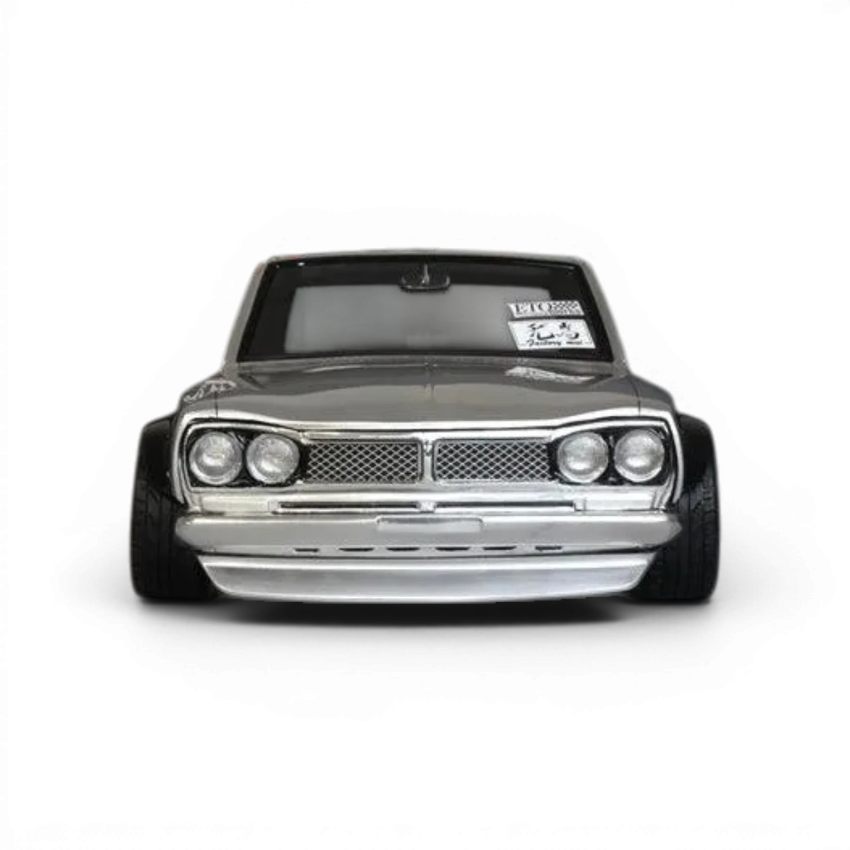 Modèle de voiture NISSAN Skyline 2000GT-R KPGC10 en carrosserie Pandora RC, détail réaliste avec finition précise.