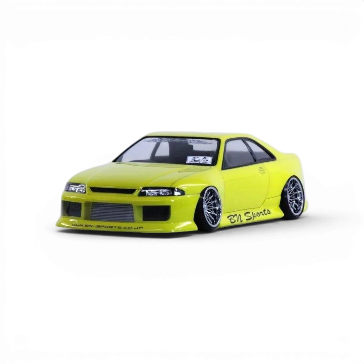 Carrosserie Nissan Skyline R33 BN Sports de Pandora RC, vue en gros plan, détails de la carrosserie pour modélisme RC.