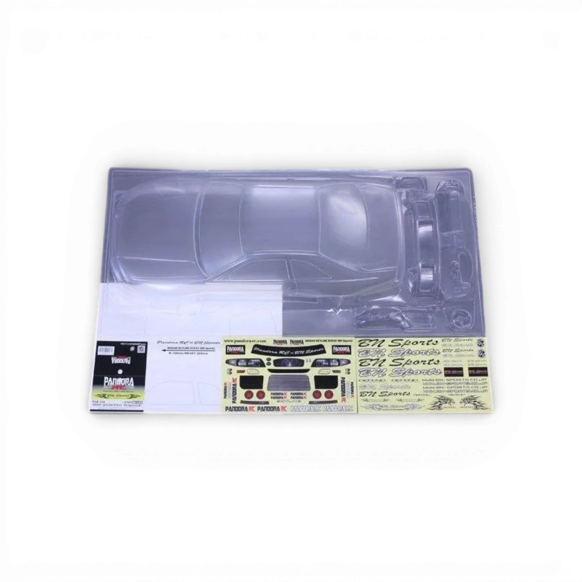 Carrosserie Nissan Skyline R33 BN Sports de Pandora RC, finition détaillée pour voiture RC.