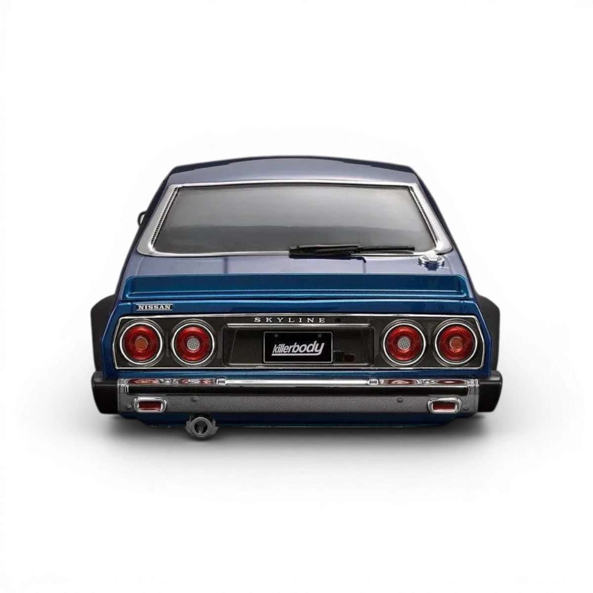 Carrosserie Nissan Skyline 2000 GT bleue de la marque Killer Body, vue de face avec détails du design.