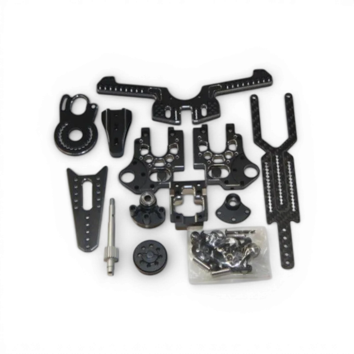 Cage différentielle noire avec platine supérieure et tour amortisseur pour YD2, pièce de rechange RhinoRacing.