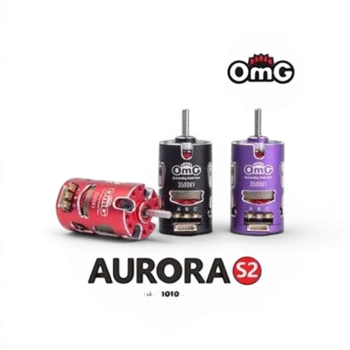Moteur électronique OMG MT Aurora 2500KV noir, conçu pour véhicules RC, avec détails visibles sur le corps et les câbles.