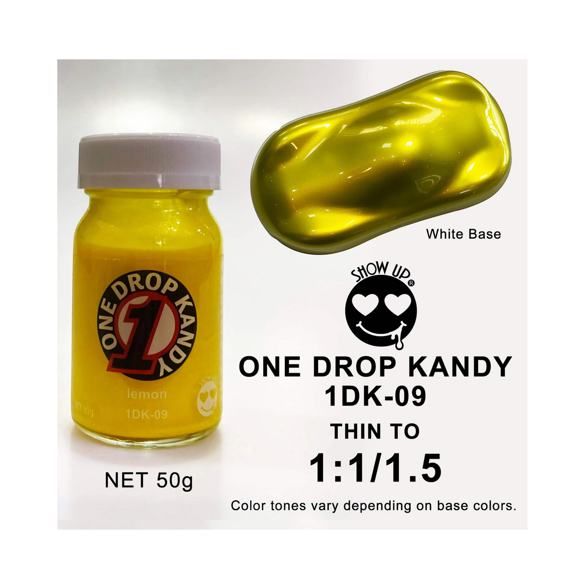 Gomme à mâcher ONE DROP KANDY Citron par Show UP, emballage coloré avec illustration de citron, vue de face.