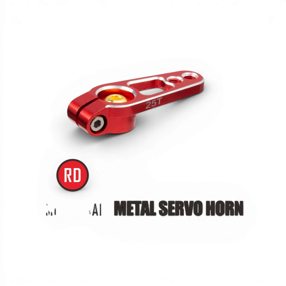 Palonnier servo en aluminium 25T de la marque OMG, composant électronique pour modèles RC, avec engrenages robustes et précision.