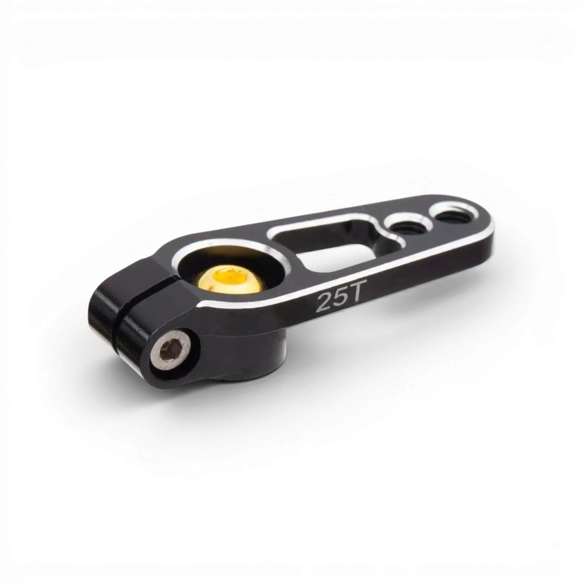 Palonnier servo en aluminium 25T pour électronique, fabriqué par OMG, avec bras de contrôle robuste et précision.