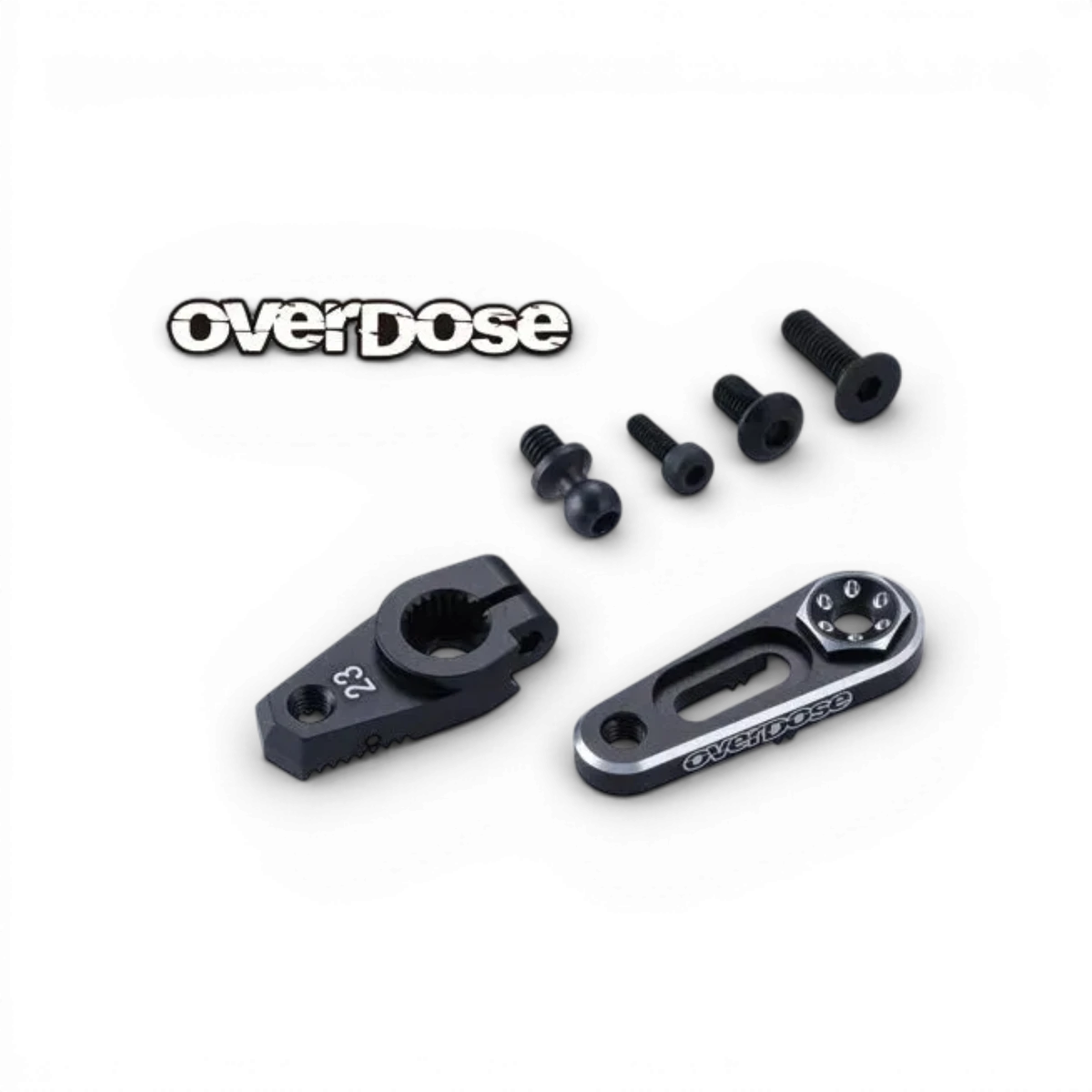 Palonnier servo réglable Type-2 pour modèle RC, pièce détachée Overdose, en métal avec vis de fixation.