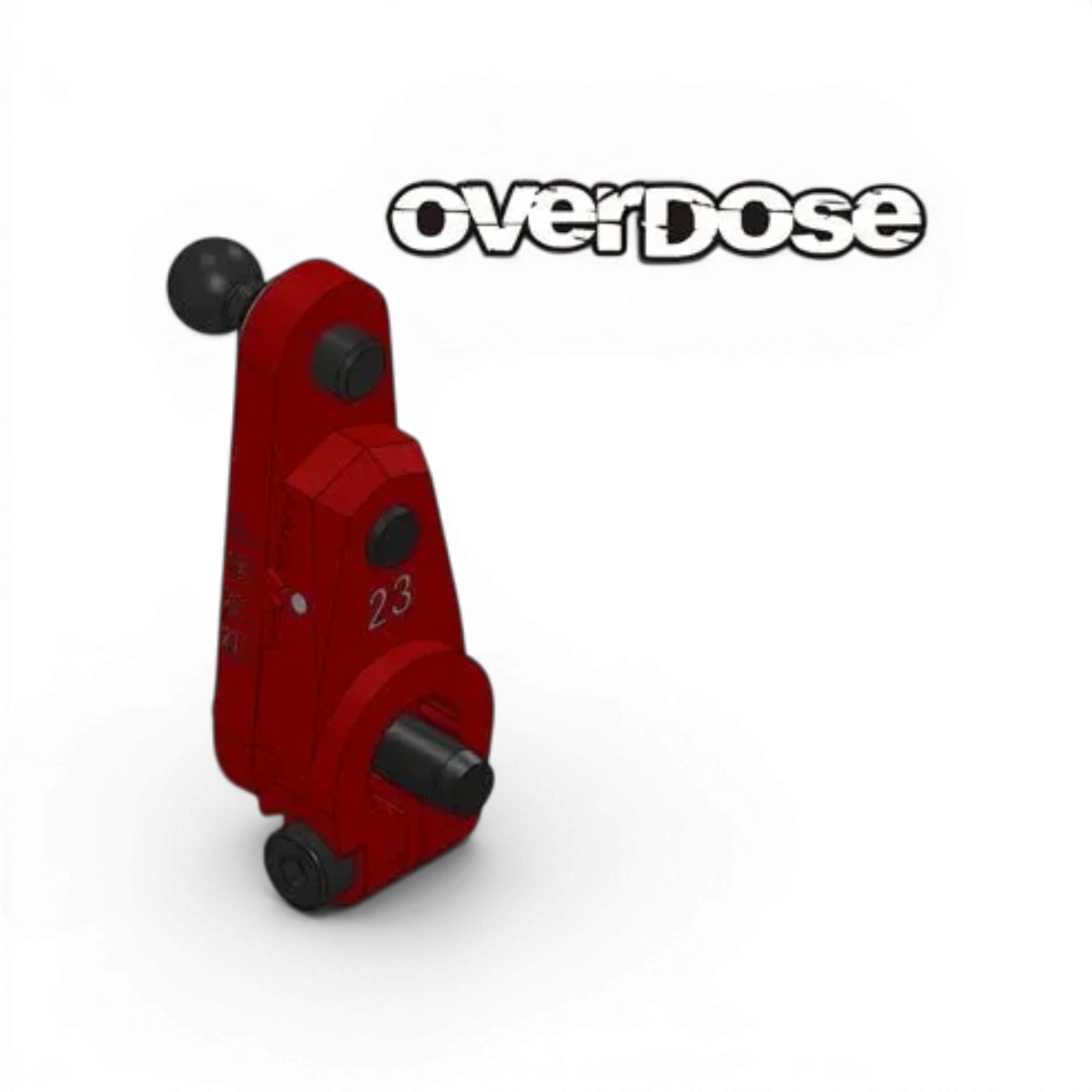 Palonnier servo réglable Type-2 pour pièces détachées, compatible avec modèles Overdose, en métal robuste et ajustable.