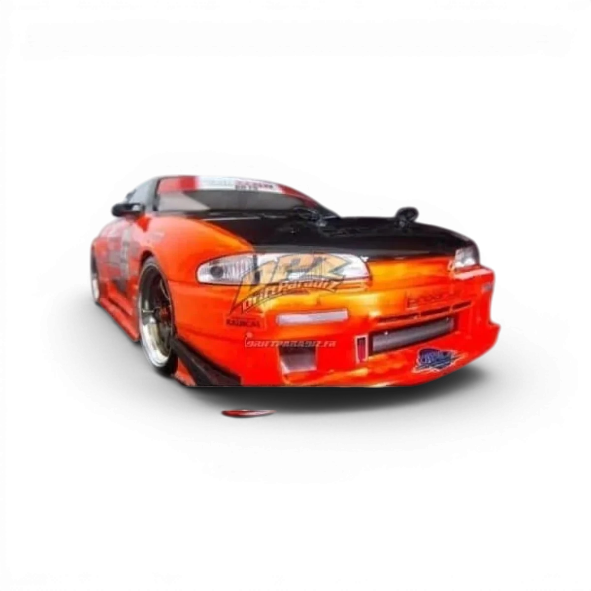 Lexan barva Tamiya PS24 fluorescenční oranžová pro vozidla a příslušenství, v lahvičce s černým víčkem.
