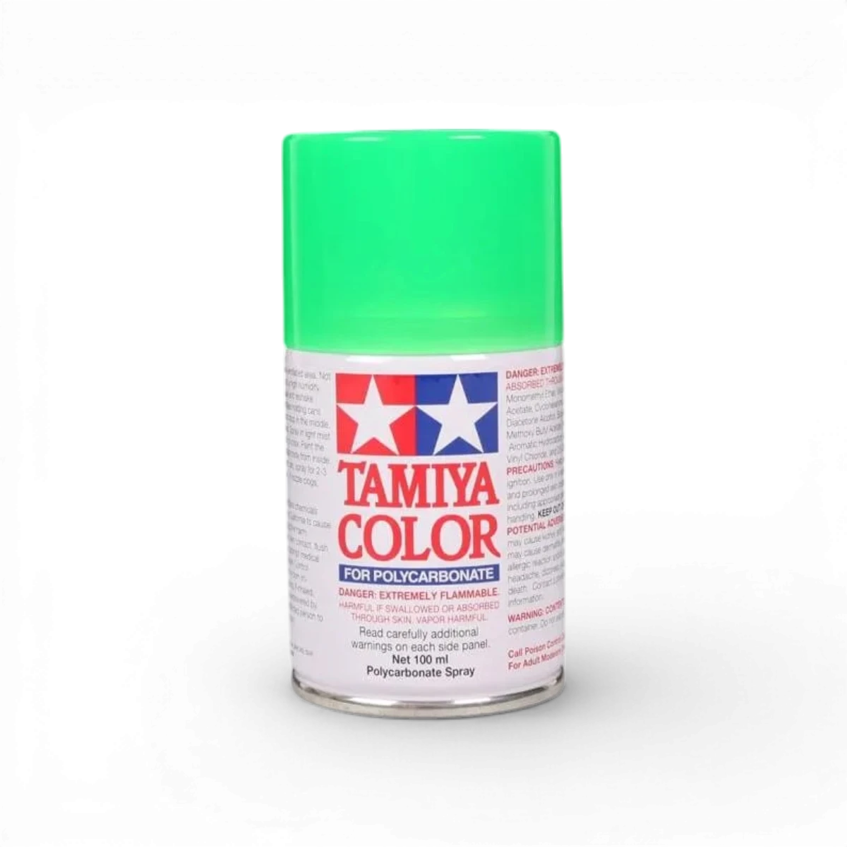 Peinture Lexan PS28 vert fluo de Tamiya, peinture pour plastique et carrosserie, finition brillante et éclatante.