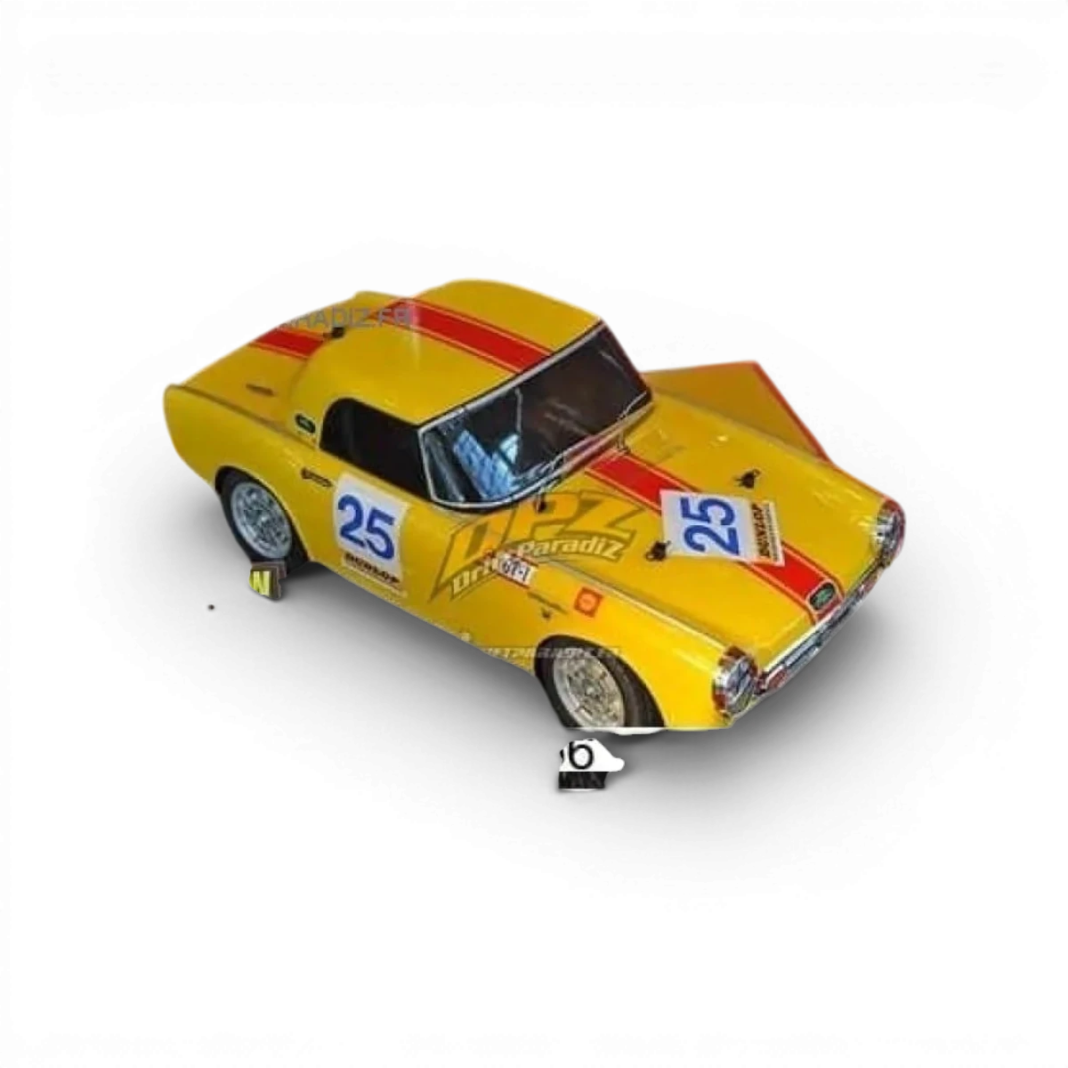 Peinture Lexan PS56 jaune moutarde de Tamiya, peinture pour plastique en spray, finition durable et brillante.