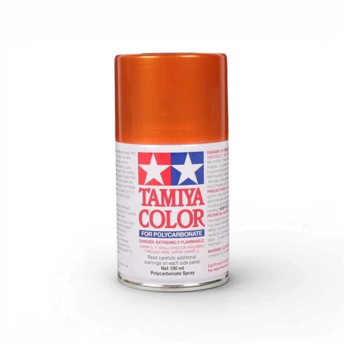 Peinture Lexan PS61 orange métal de Tamiya pour carrosseries en plastique ou en métal.