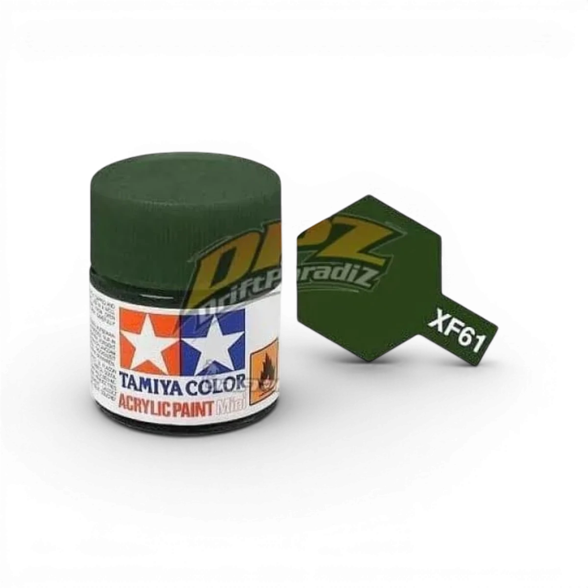 Peinture vert foncé mat XF61 de la marque Tamiya, tube de peinture pour modélisme ou peinture artistique.