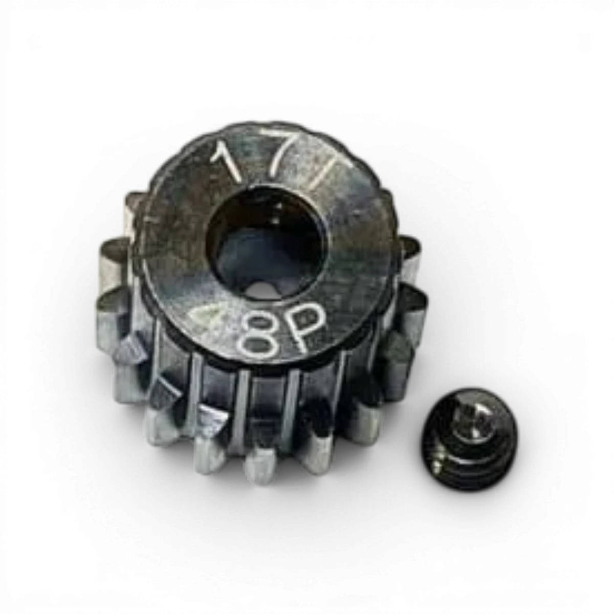 Pignon moteur en acier trempé de 17 dents 48dp, pièce détachée Topline pour mécanismes précis.