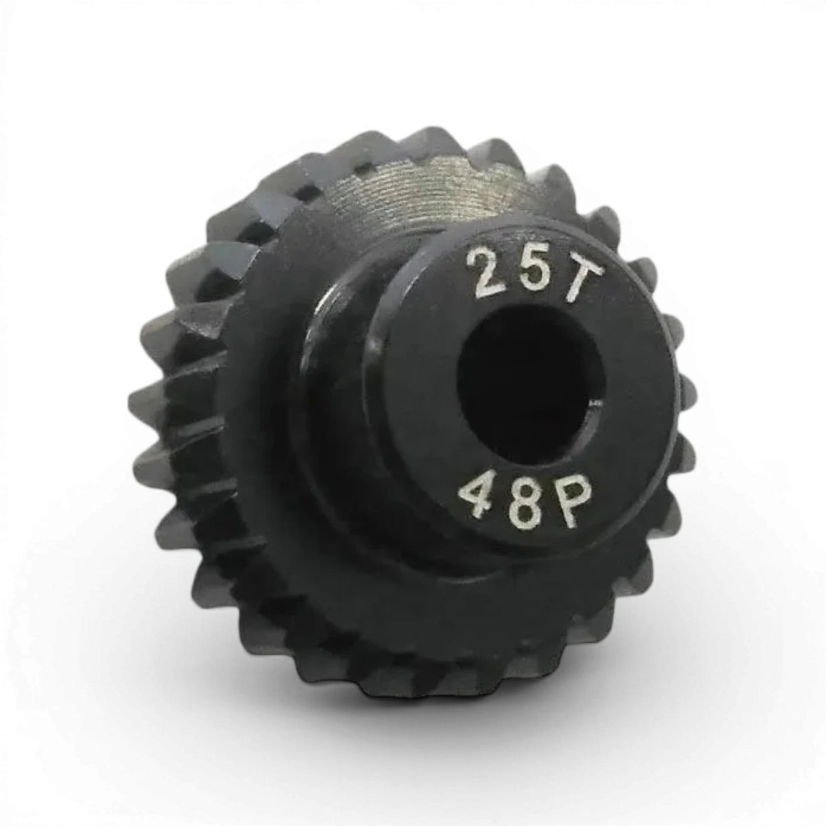Pignon moteur en aluminium traité, 25 dents, 48dp, pour pièces détachées Integra, visible en détail.