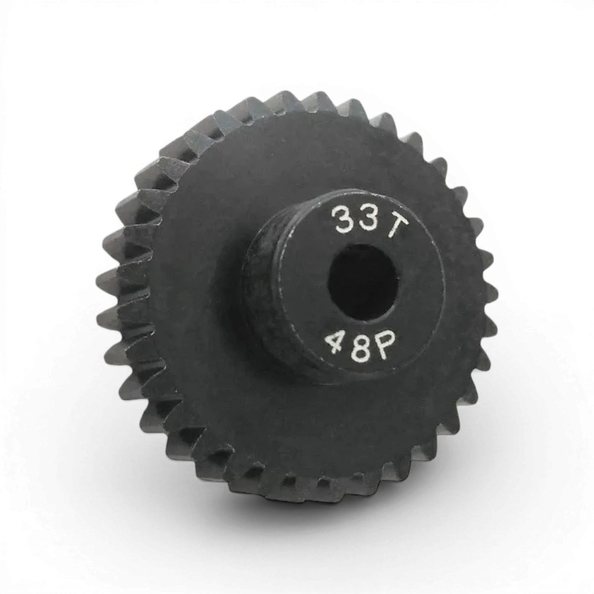 Pignon moteur en aluminium traité, 33 dents, 48dp, pour pièces détachées integra, visible en détail sur l'image.