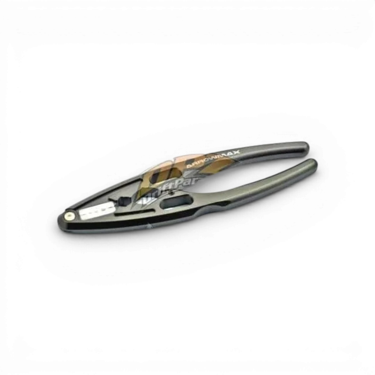 Pince amortisseur V3 Arrowmax RC, accessoire pour modeles RC, en plastique noir avec mâchoires robustes.
