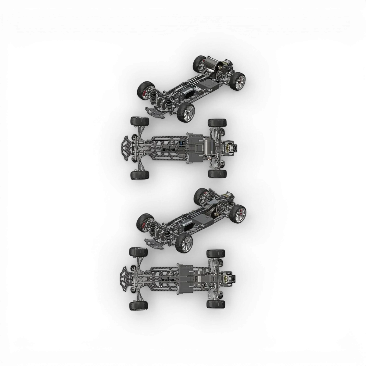 Platine inférieure ou supérieure en carbone légère pour pièces détachées Max Speed Technology, design robuste et léger.