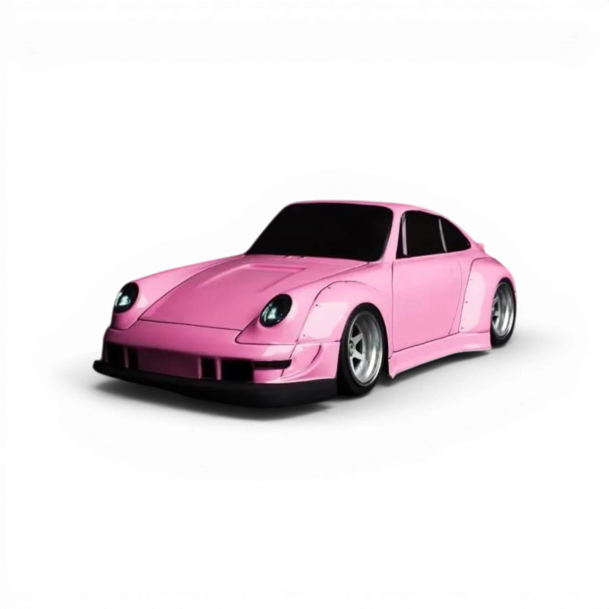 Carrosserie Porsche RWB 911 Aplastics RC, design détaillé, vue de face avec finitions précises et logos Porsche visibles.