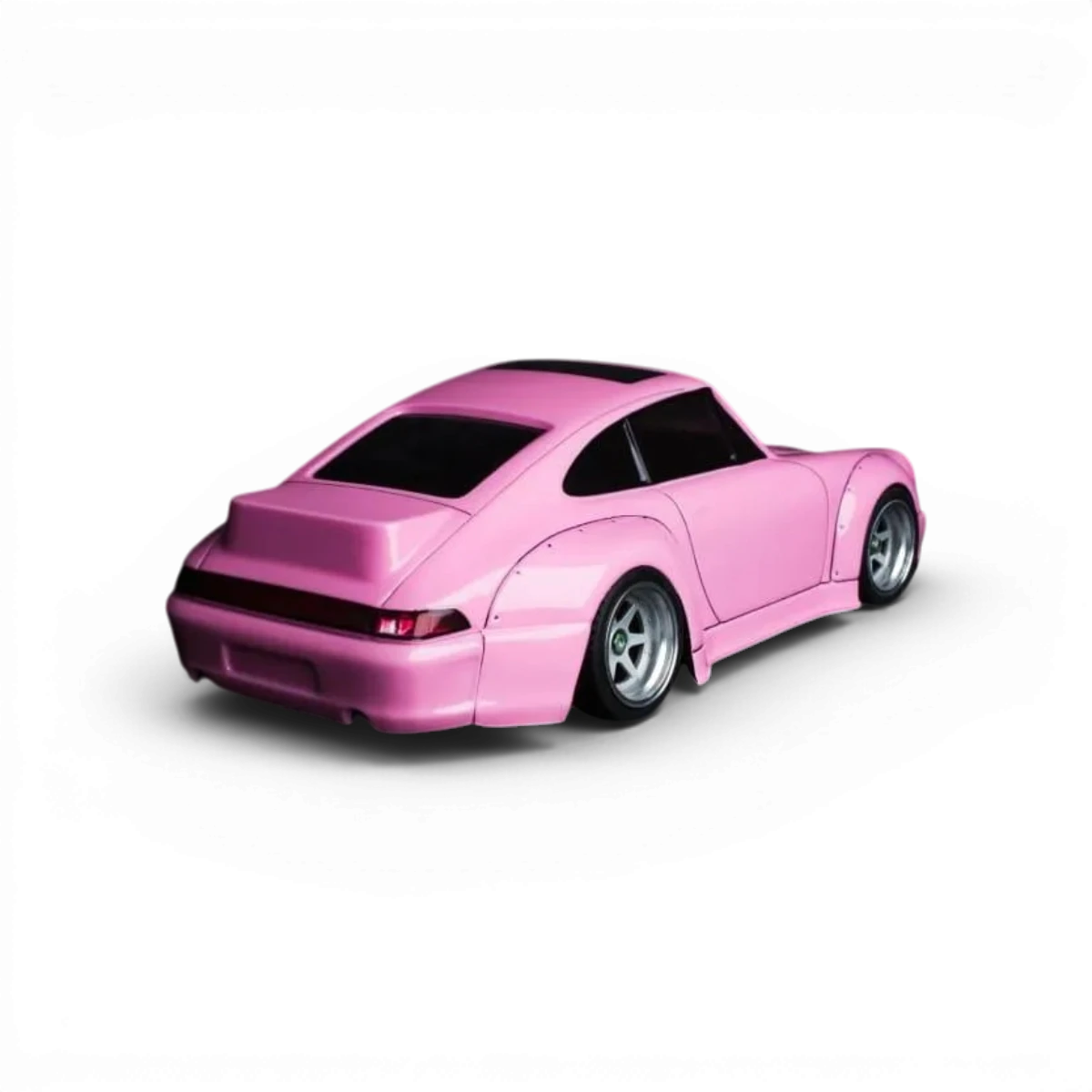 Carrosserie Porsche RWB 911 pour voiture RC Aplastics RC, finition détaillée et design réaliste, vue de face sur fond blanc.
