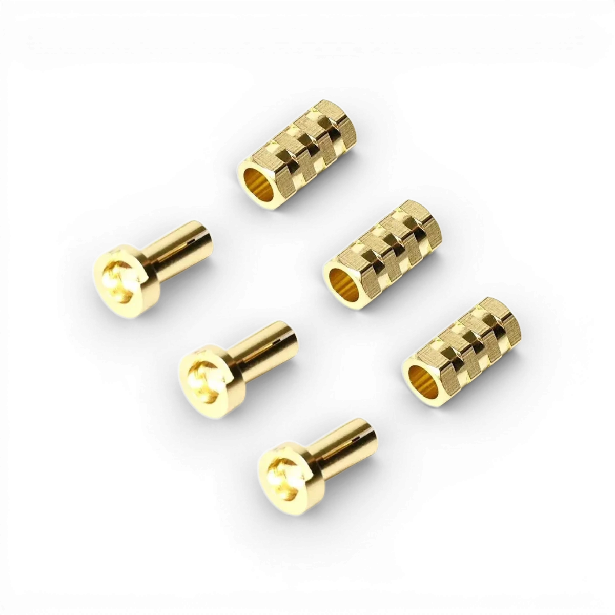 Motorové konektory 3,5 mm samec a samice značky OMG, elektronické komponenty pro audio nebo elektrická připojení.