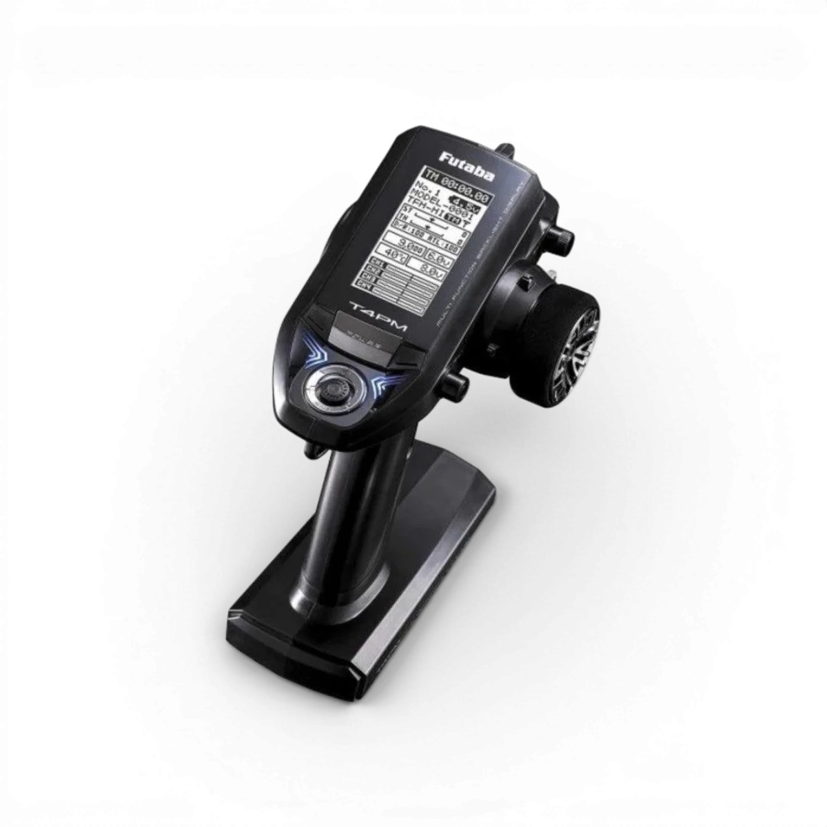 Radio électronique Futaba 4PM PLUS avec récepteur R304SBE, interface de contrôle radio pour modélisme.
