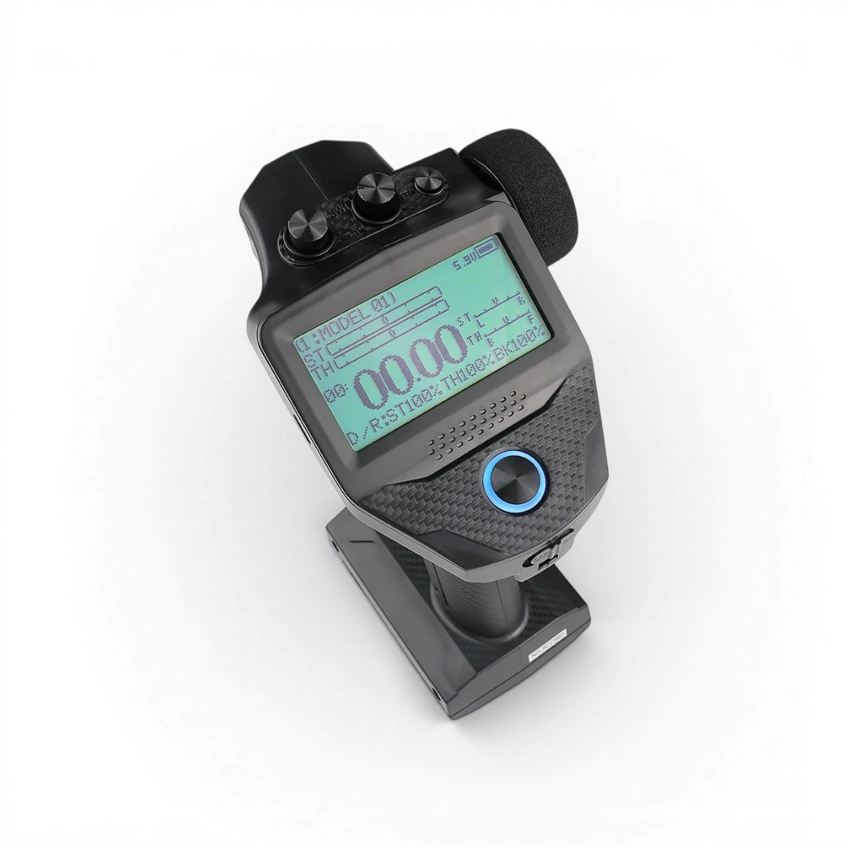 Radio Flysky FS-G7P+ 10 canaux avec récepteur électronique pour radiocommande, écran et commandes visibles.