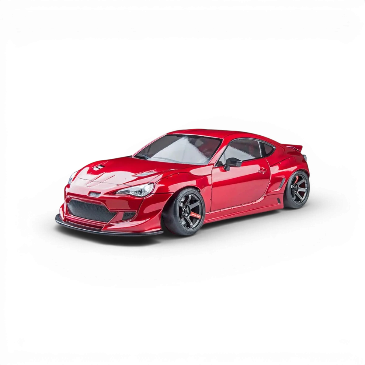 Voiture RC drift Max Speed Technology Toyota GT86 RMX 2.5 RTR, rouge candy, vue de côté avec détails du corps et pneus.