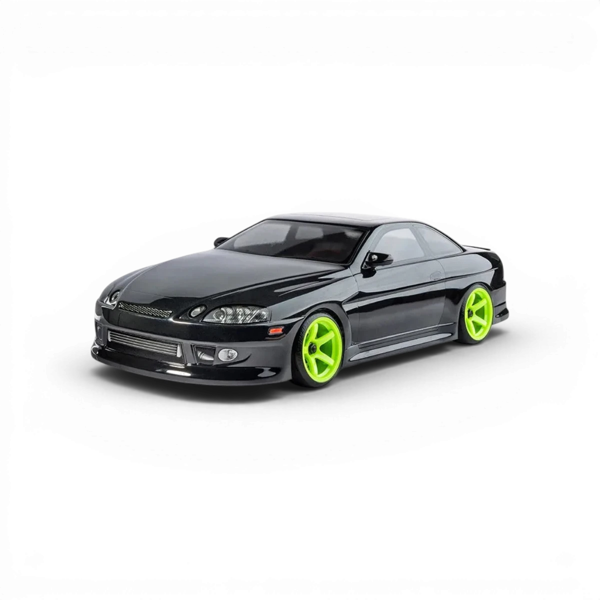 Voiture RC Drift Max Speed Technology RMX 2.5 RTR Toyota JZ3 noire, modèle radiocommandé pour drift, vue de côté avec détails.