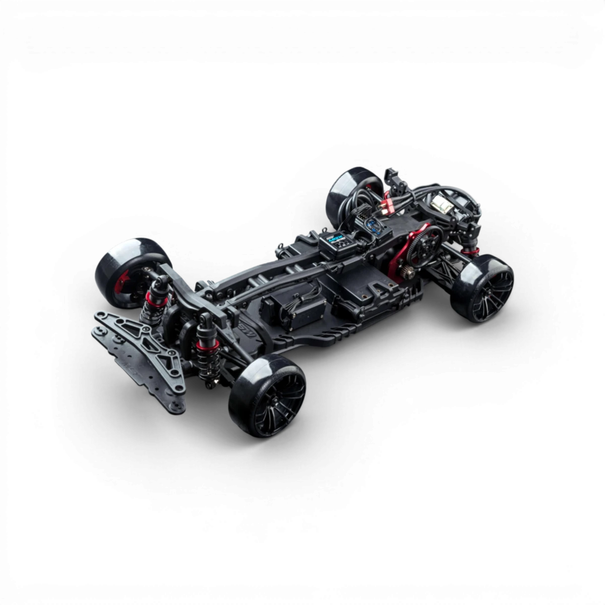 Voiture RC drift sans balais Max Speed Technology RMX 2.5 RTR BMW E92 grise, vue de côté avec détails du véhicule.