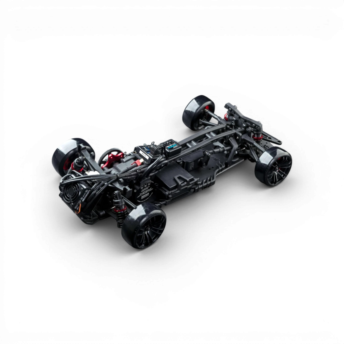 Voiture RC drift sans balais Max Speed Technology RMX 2.5 RTR BMW E92 grise, détails de la carrosserie et pneus.