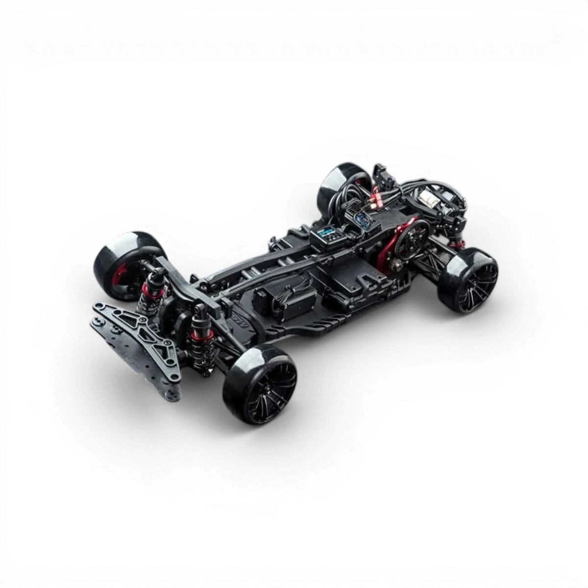 Voiture RC Drift sans balais Max Speed Technology RMX 2.5 RTR LP56, vue de côté avec pneus et carrosserie détaillée.