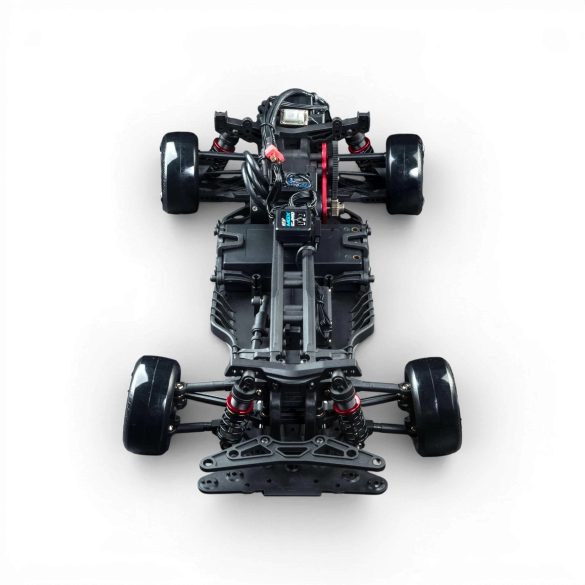 Voiture RC drift brushless BMW E92 bleu clair de Max Speed Technology, modèle RTR pour dérapage contrôlé et vitesse.