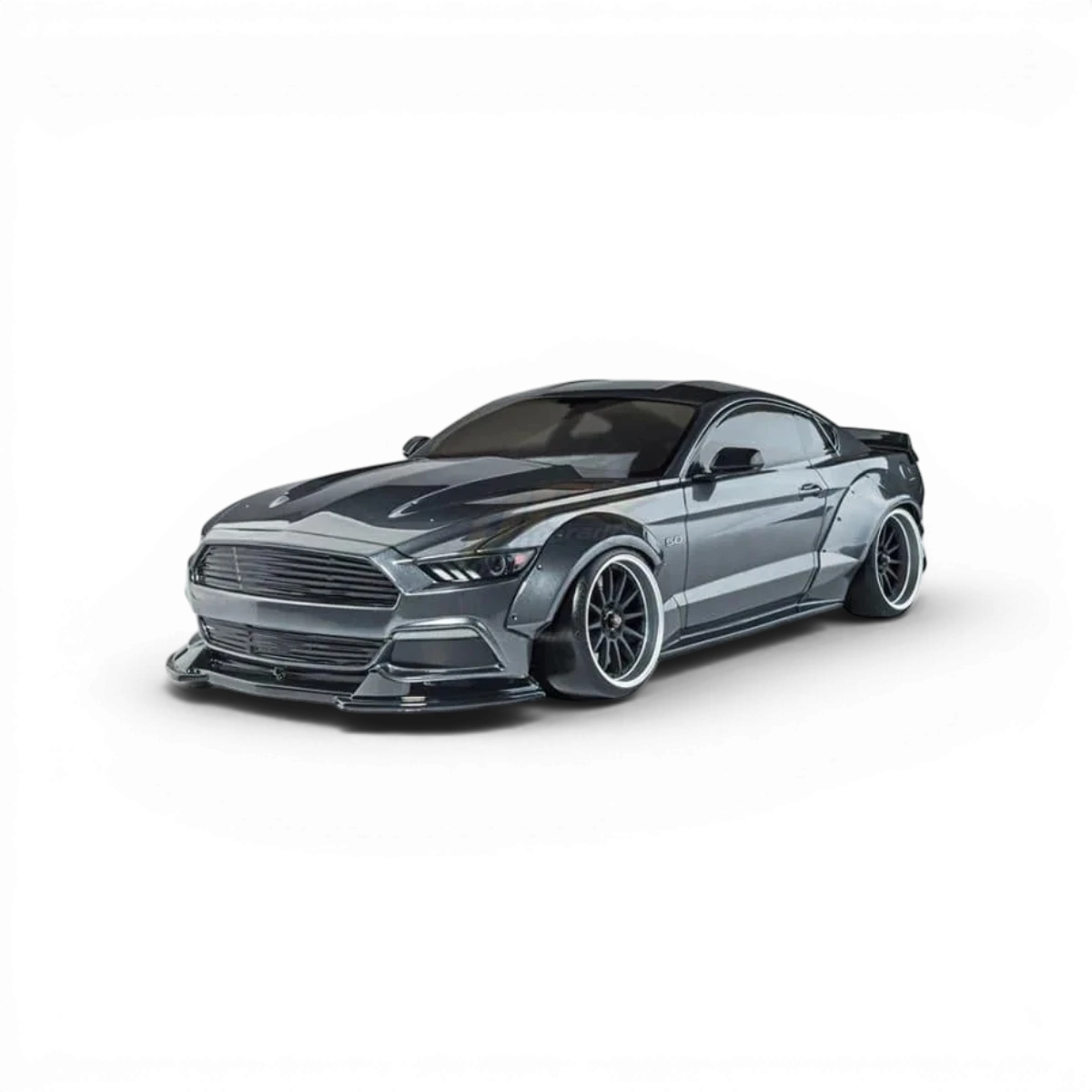 Voiture RC drift brushless Ford Mustang grise de Max Speed Technology, modèle RTR LBMT pour drift.