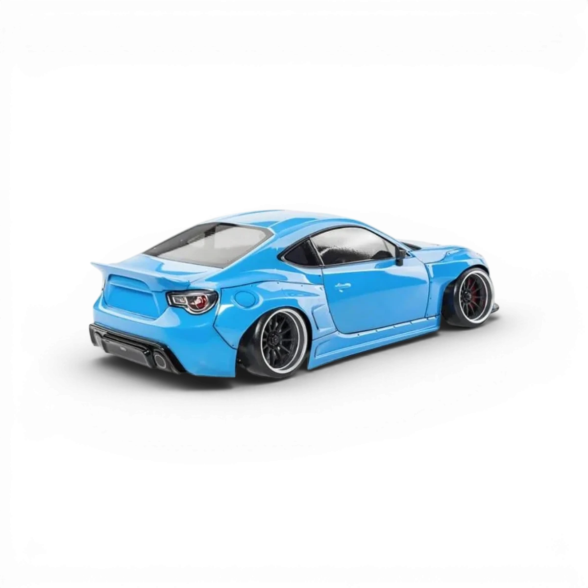 Voiture RC drift brushless Max Speed Technology RB86 en bleu, modèle RTR Toyota 86RB, vue de côté avec pneus larges.
