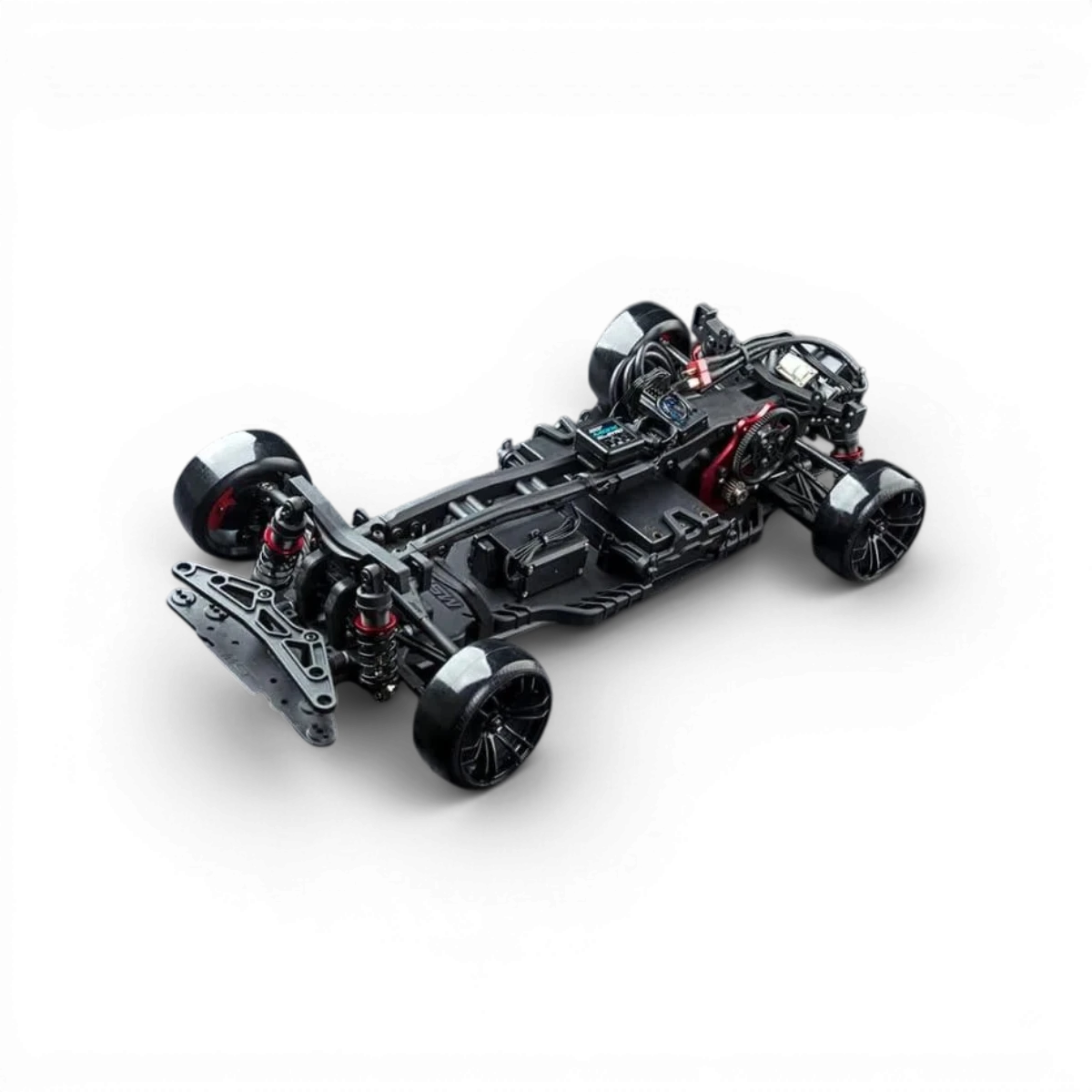 Voiture RC drift brushless Toyota JZ3 noire de Max Speed Technology, modèle RTR, avec détails du design et pneus spécialisés.