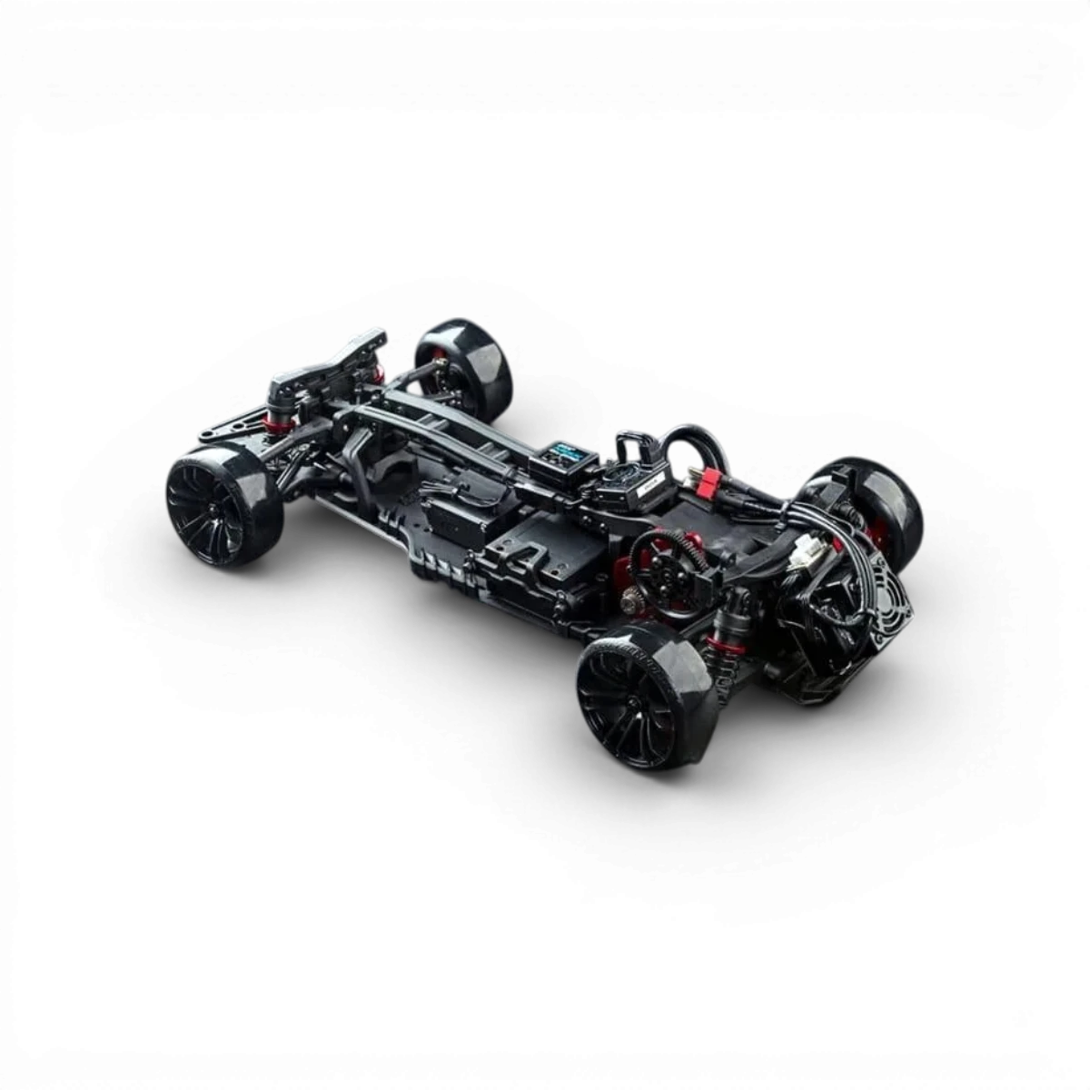 Voiture RC drift sans balais Max Speed Technology Toyota JZ3 noire, modèle RTR, vue de côté avec détails du design.