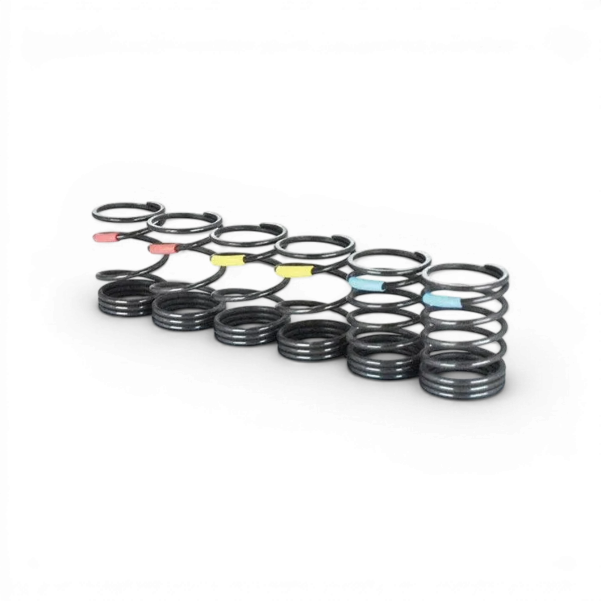 Deux ressorts courts R-Tune HARD pour pièces détachées Team Reve D, conçus pour améliorer la performance et la durabilité.