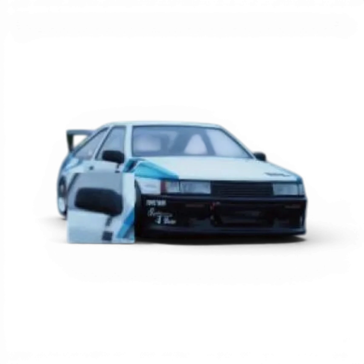 Rétroviseurs AE86 Rtype de customisation par Addiction RC Design, vue de face montrant le design sportif et les détails.