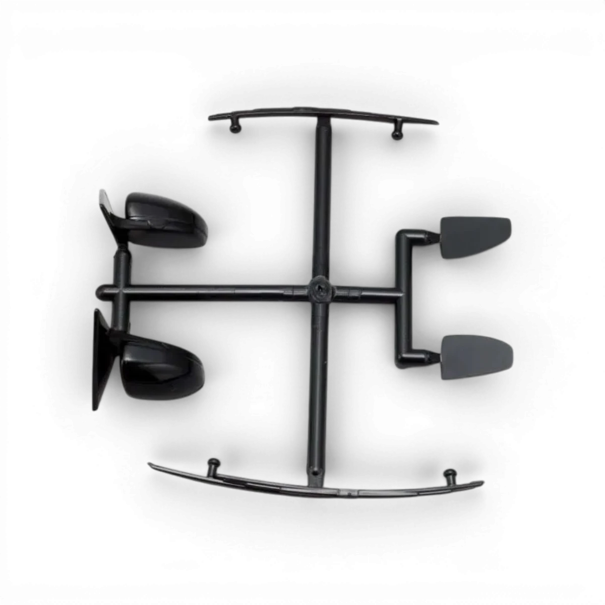 Rétroviseurs et essuie-glaces V2 de Team Yokomo, accessoires de customisation pour voiture RC, visibles en image.