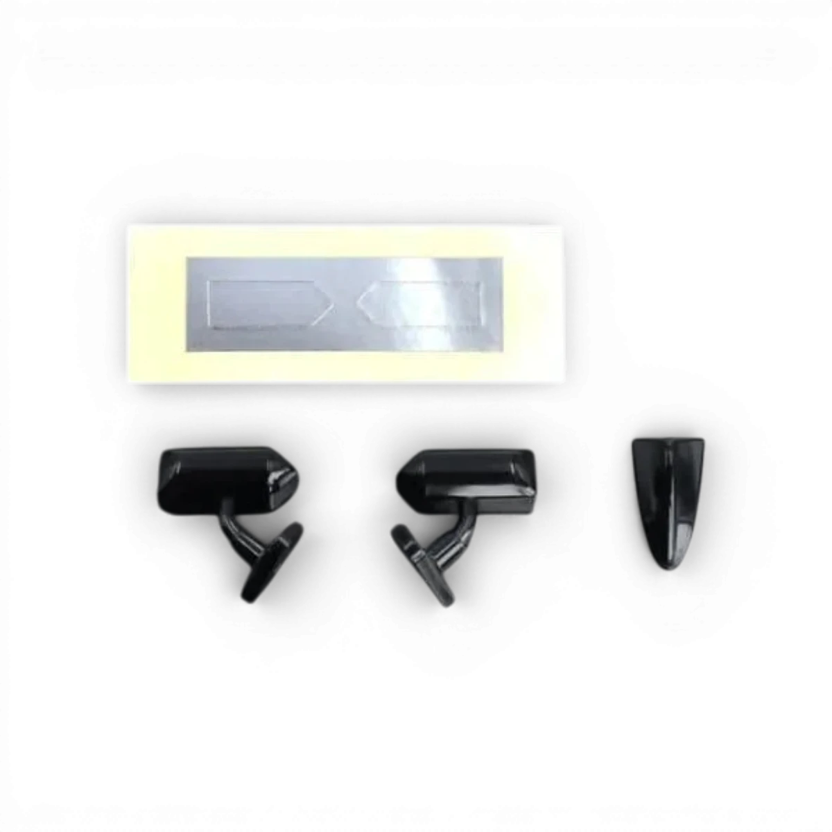 Rétroviseurs FLEX GT Type B noirs pour moto, accessoires de customisation par Team Reve D, vue de face avec finition élégante.