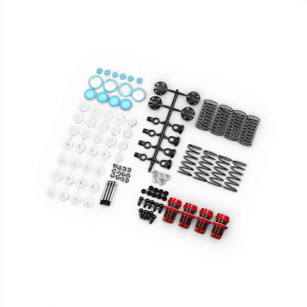 Amortisseurs rouges universels Drift Qutus Slider 55mm de Yeah Racing, pièces détachées pour voiture RC.