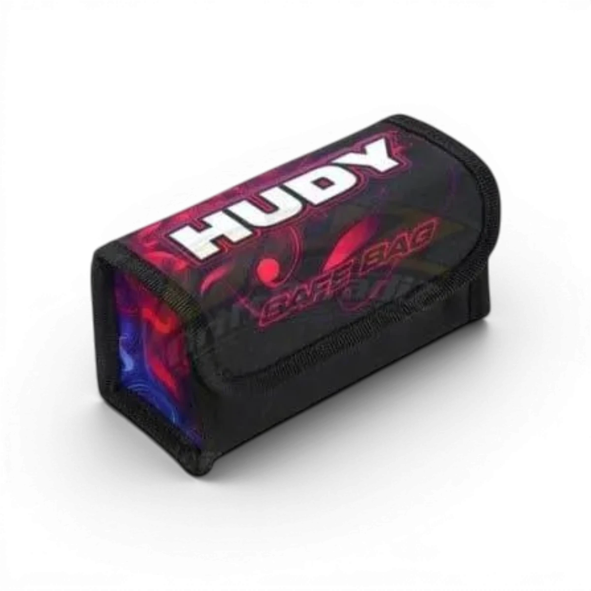 Sac de charge Lipo Hudy, accessoire électronique pour stockage sécurisé des batteries Lipo, noir avec poignées robustes.