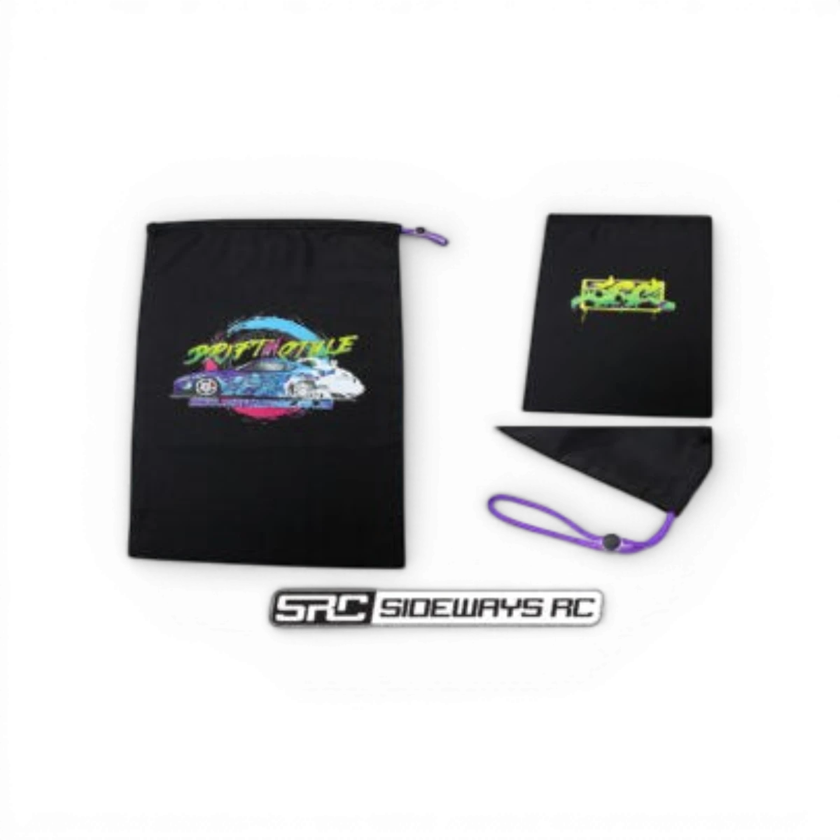 Sac de protection SRC Sideways RC pour châssis 1/10, idéal pour la carrosserie et composants électroniques.