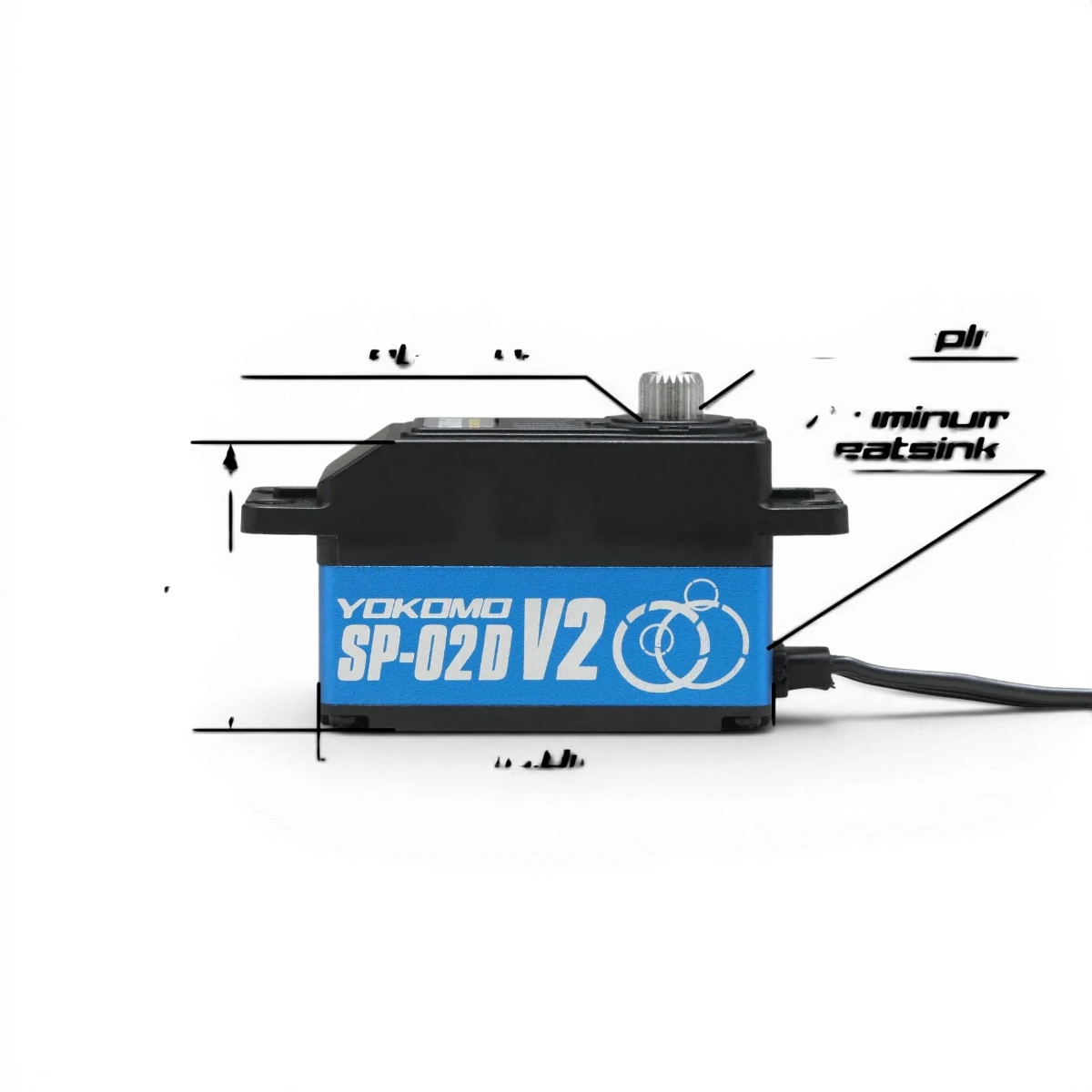 Servomoteur programmable SP-02DV2 spécial RWD bleu de la marque Team Yokomo, électronique pour voiture RC.
